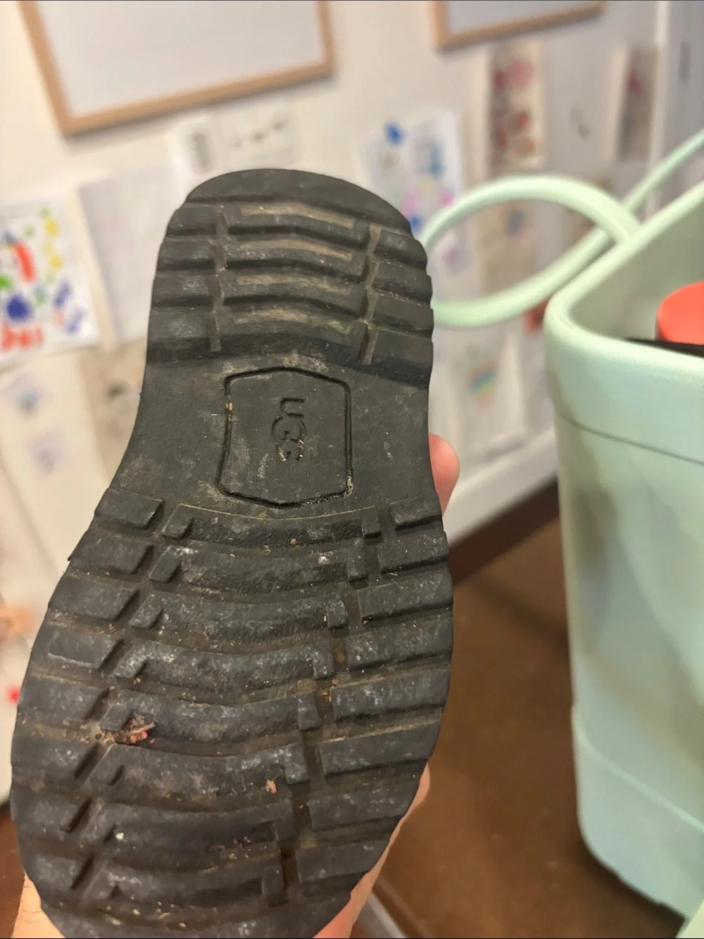 UGG Black Ribbon-Back Ankle Boot Toddler 7
